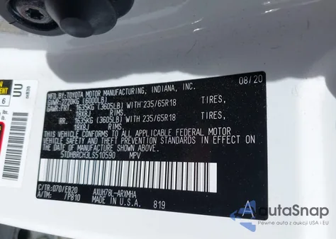 2020 Toyota Highlander Hybrid Xle z USA, uszkodzony, nr VIN 5TDHBRCH3LS510590